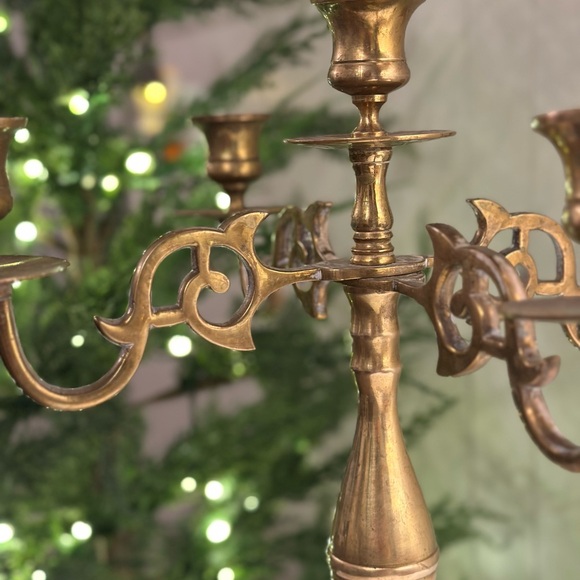 Vintage Brass 5 Candle Candelabra - Picture 2 of 2